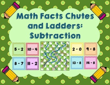 Preview of Elementary Subtraction Math Facts Game: Chutes and Ladders (Printable Board)
