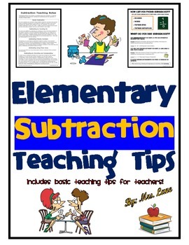 Preview of Elementary Subtraction Teaching Tips