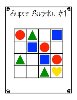 4x4 Sudoku for kids worksheet