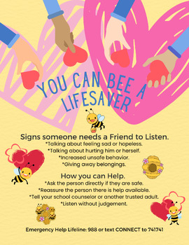 Preview of Elementary Suicide Prevention Poster