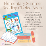 Elementary Summer Reading Choice Board