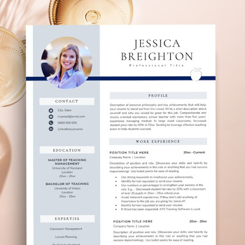 Preview of Elementary Teacher Resume Template + BONUS Resume Writing Guide