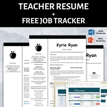 Preview of Teacher Resume Template MS Word, Editable Elementary Teaching Resume PowerPoint