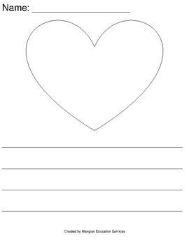 Elementary Valentine's Day Writing Sheet by Mangian Education Services