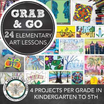 Preview of Elementary Visual Art Curriculum: 24 Grab & Go, Sub Plans, Lessons, Projects