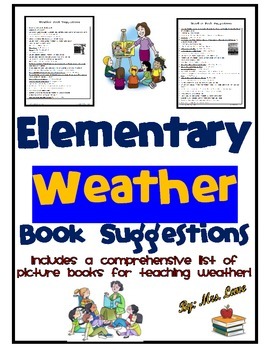 Preview of Elementary Weather Book Suggestions