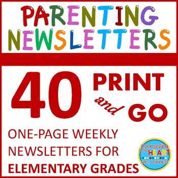 Preview of Elementary Weekly Parenting Newsletters for Entire Year (Print-N-Go)
