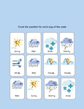 Preview of Elementary Weekly Weather Tracking Journal and Drawing Activity