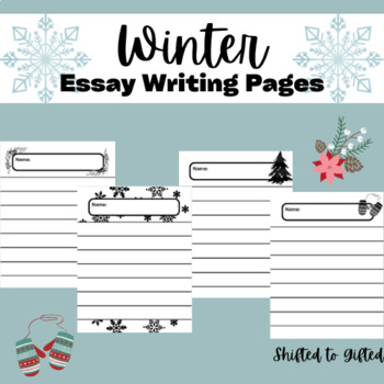 Preview of Elementary 'Winter' Essay Writing Pages