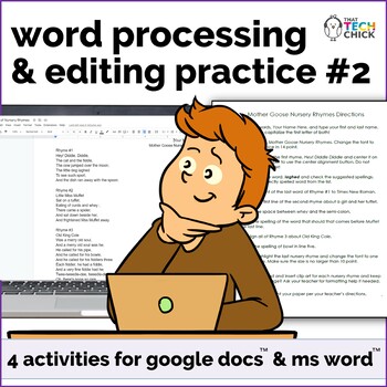 Preview of Word Processing & Editing Practice #2 for Google Docs™ and MS Word™