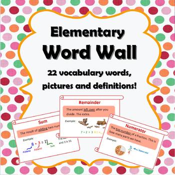 Preview of Elementary Word Wall (ESL Friendly)