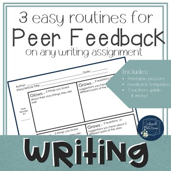 Preview of Elementary Writing Peer Feedback Forms