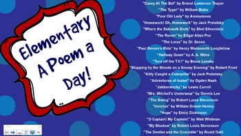 Preview of Elementary a Poem a Day