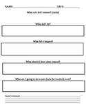 Behavior Reflection Sheet (DOCX) (Elementary or Middle School)