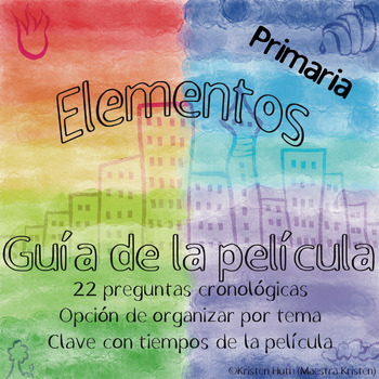 Preview of Elementos guía de película Español (2023) Nivel primaria