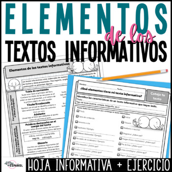 Preview of Características del texto informativo - Spanish Text Features Non Fiction