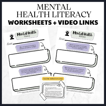 Preview of Elementary Mental Health Literacy  Social Emotional Learning - Identify feelings