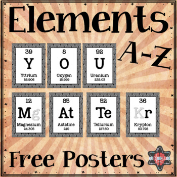 Preview of Elements A-Z Poster Freebie - "You Matter"