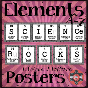 Elements A-Z Posters - "Science Rocks!" by Kristin Lee Resources