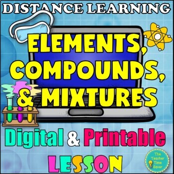 Preview of Elements, Compounds & Mixtures Notes Slides and Activity Digital Matter Lesson