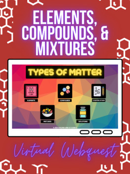 Preview of Elements, Compounds, & Mixtures Self-Guided Webquest