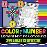 Elements, Compounds, and Mixtures - Color By Number - Clas