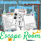 Elements, Compounds, and Mixtures Escape Room | Printable,