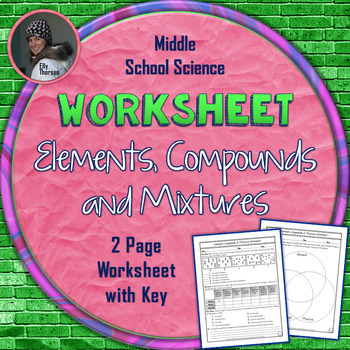 Preview of Elements, Compounds, and Mixtures Worksheet