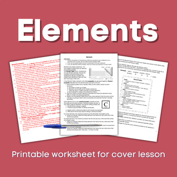 Preview of Elements Cover lesson