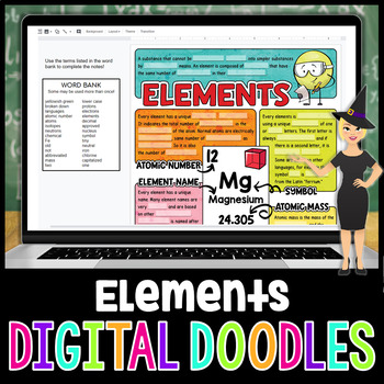 Preview of Elements Digital Doodles | Science Digital Doodles for Distance Learning