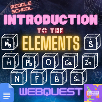 Preview of Elements Intro - Webquest - Middle School - Sub work - MS-PS-1-1  MS-PS-1-4 