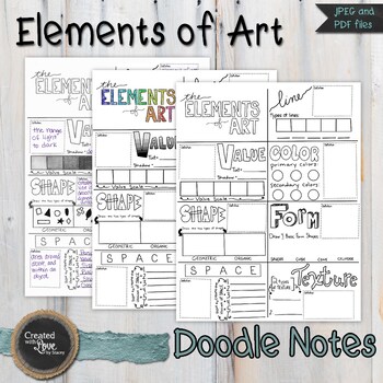 Preview of Elements Of Art Doodle Notes