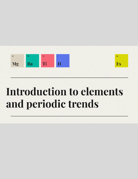 Preview of Elements & Periodic table trends