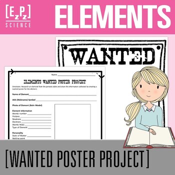 Preview of Elements Research Activity | Wanted Poster Science Project