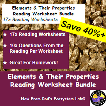 Preview of Elements & Their Properties Module Reading Worksheet Bundle **Editable**