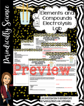 Preview of Elements and Compounds Electrolysis Lab