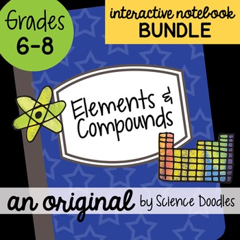 Preview of Elements and Compounds Interactive Notebook Doodle BUNDLE - Science Notes