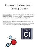 Elements and Compounds Sorting Center and Recording Sheet