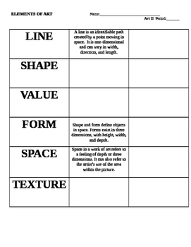 Preview of Elements and Principles - Art II