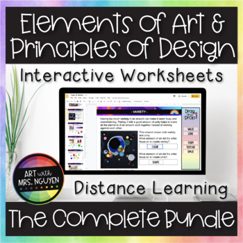 Preview of Elements and Principles Interactive Worksheets Art Super Bundle
