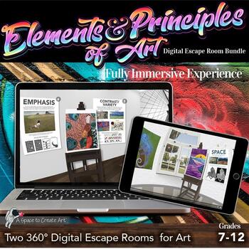 Preview of Elements and Principles of Art 360° Digital Escape Room Bundle