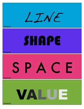 Preview of Elements and Principles of Art Classroom Signs