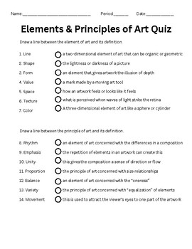 Preview of Elements and Principles of Art Quiz