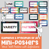 Elements and Principles of Art Word Wall Mini-Posters with