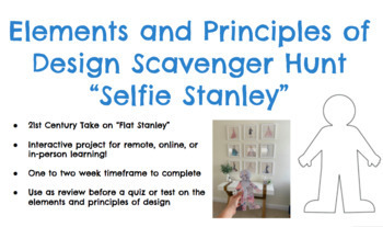 Preview of Elements and Principles of Design Scavenger Hunt- Selfie Stanley