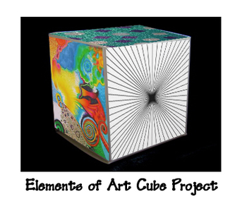Preview of Elements of Art 3-D Cube Project