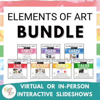 Preview of Elements of Art | 7 Interactive Google Slides Bundle Virtual Art Lessons