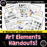 Elements of Art: 8 Essential Handouts for Visual Arts Middle School High School