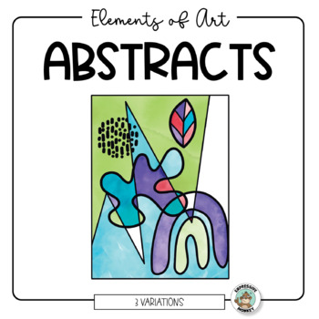 Preview of Elements of Art Abstracts • Drawing Game • Easy Art Activity  • Fun Art Sub Plan