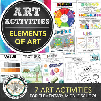 Preview of Elements of Art Activity, Elementary Art, Middle School, Sub Plan, Fast Finisher